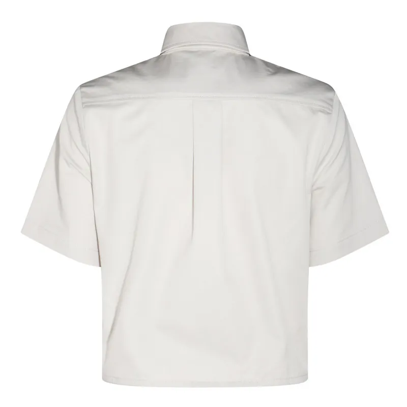 MiuMiu  |Plain Cotton Short Sleeves Logo Shirts & Blouses