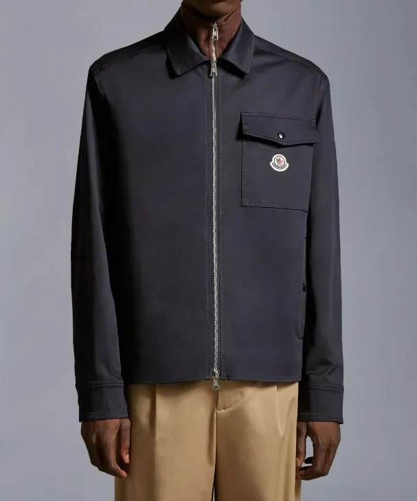 MONCLER  |Gabardine Zip-Up Shirt