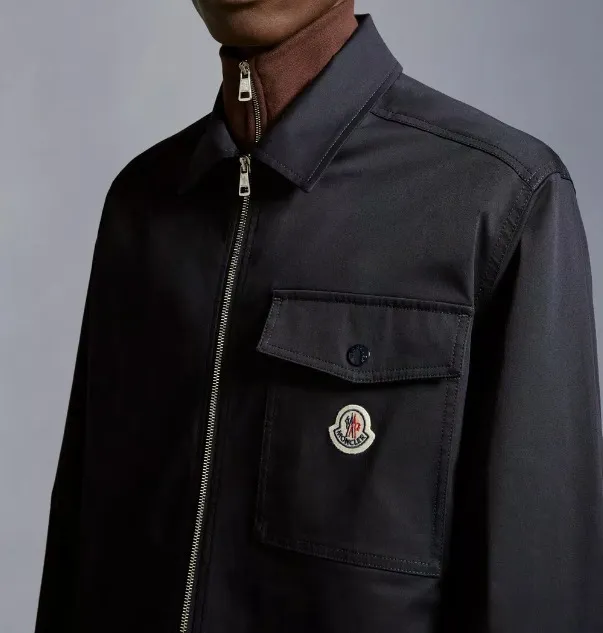 MONCLER  |Gabardine Zip-Up Shirt