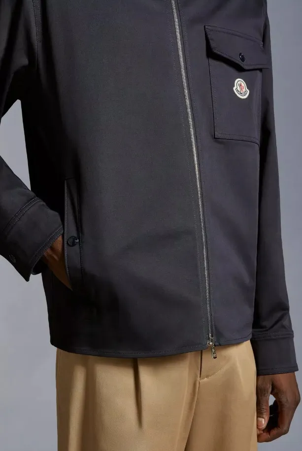 MONCLER  |Gabardine Zip-Up Shirt