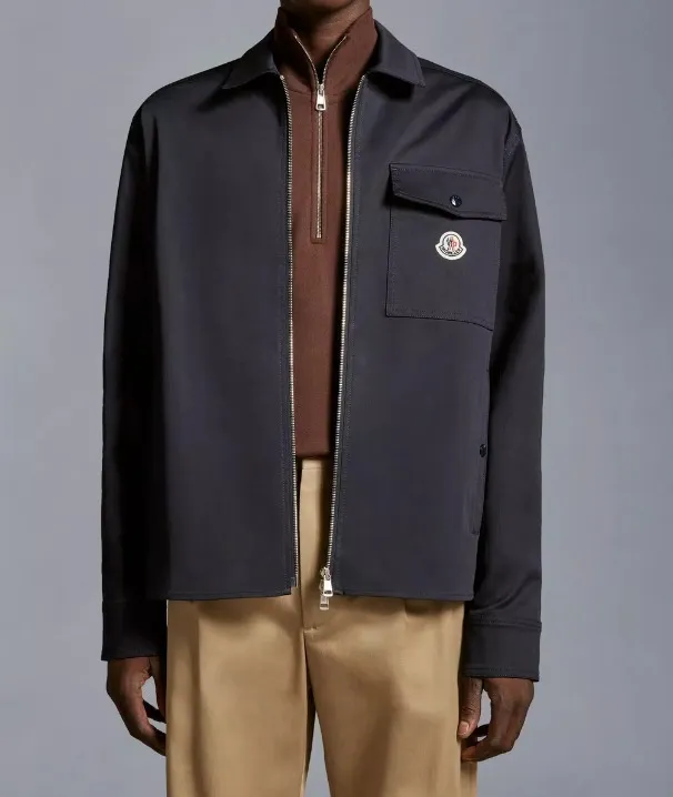 MONCLER  |Gabardine Zip-Up Shirt