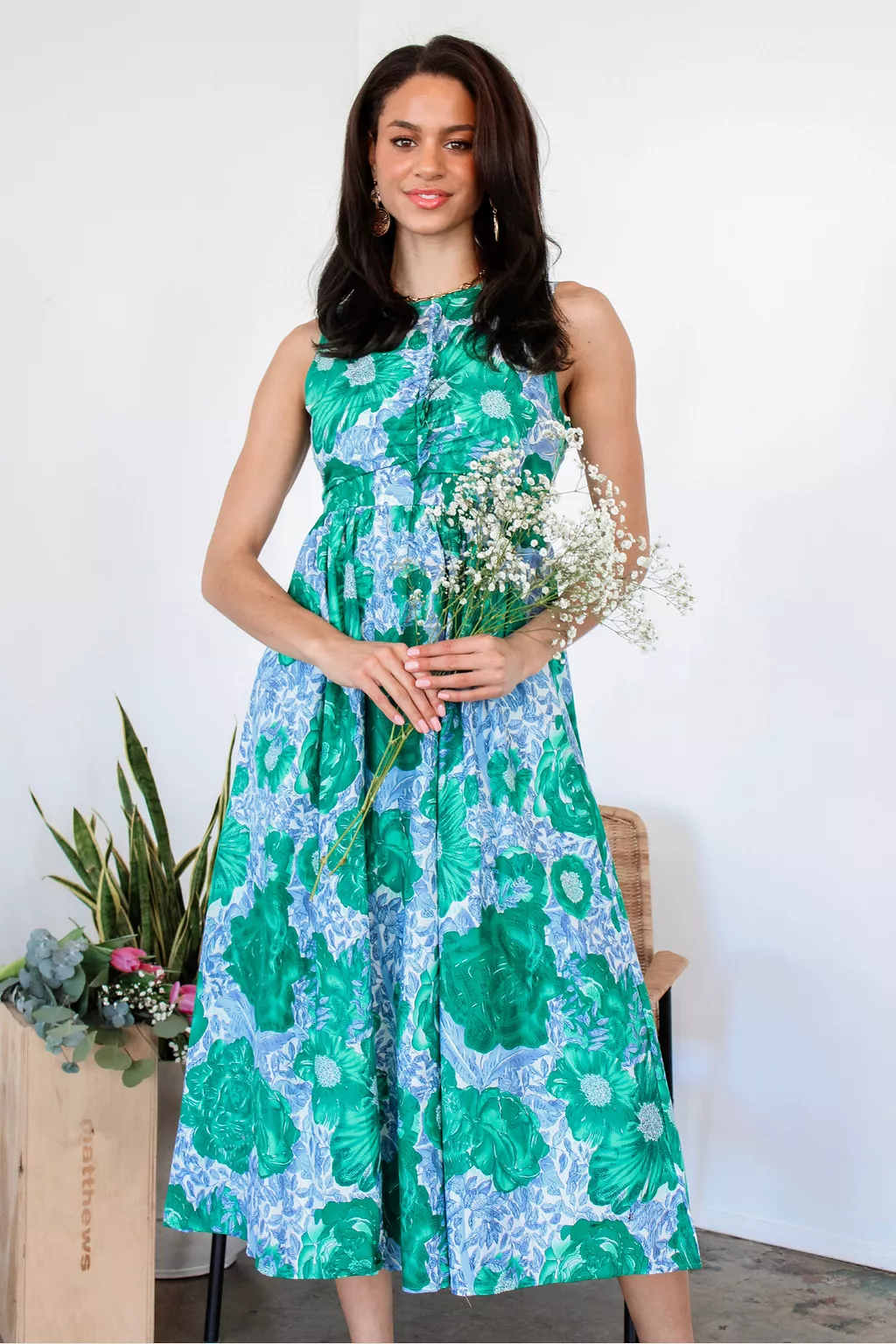 My Love Grows Floral Midi Dress