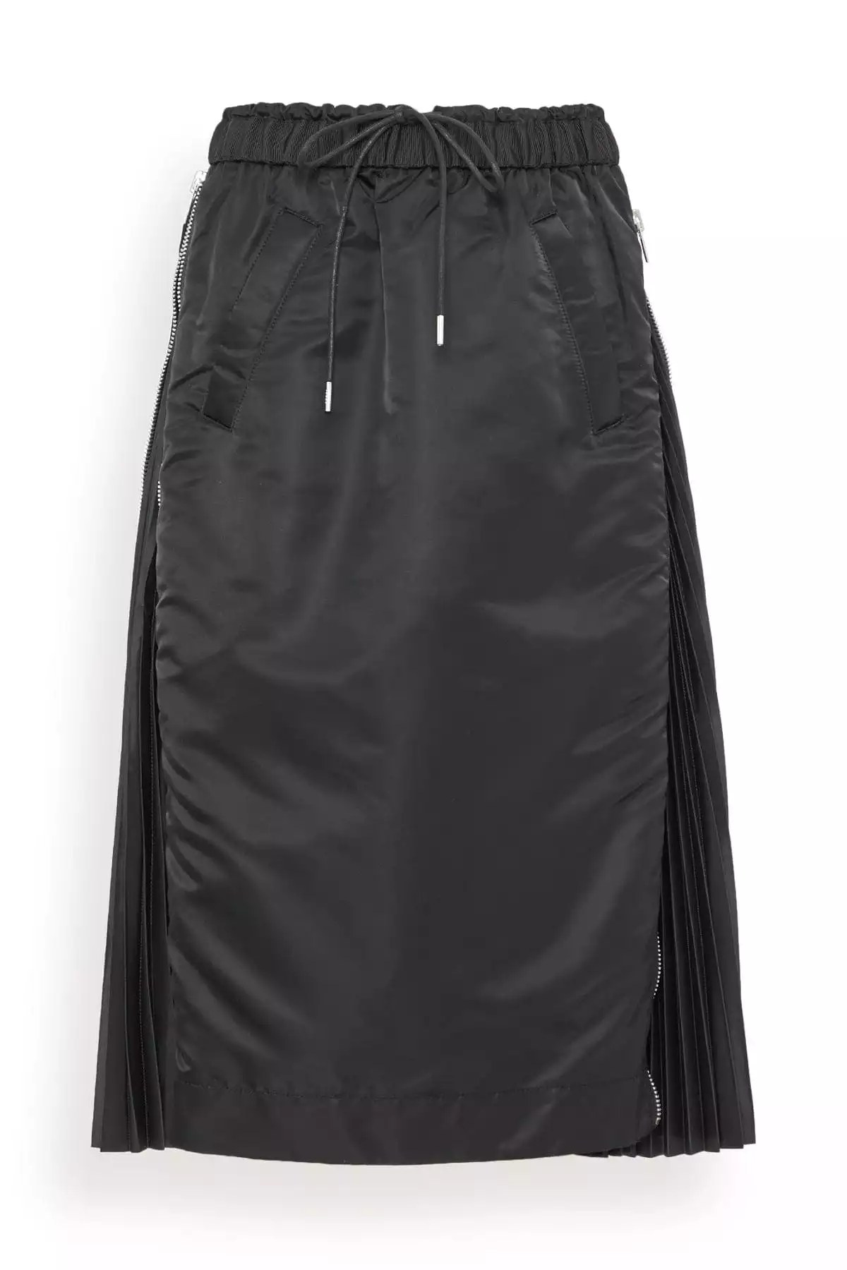 Nylon Twill Skirt in Black