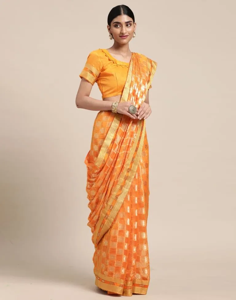 Orange Silk Saree