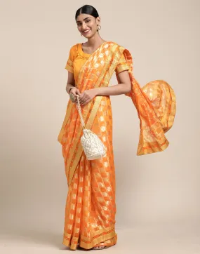 Orange Silk Saree