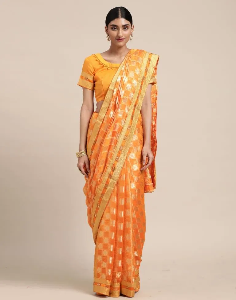 Orange Silk Saree