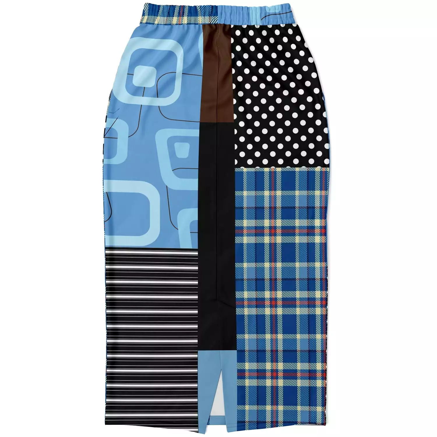 Pacific Palisades Geo Patchwork Eco-Poly Long Pocket Skirt