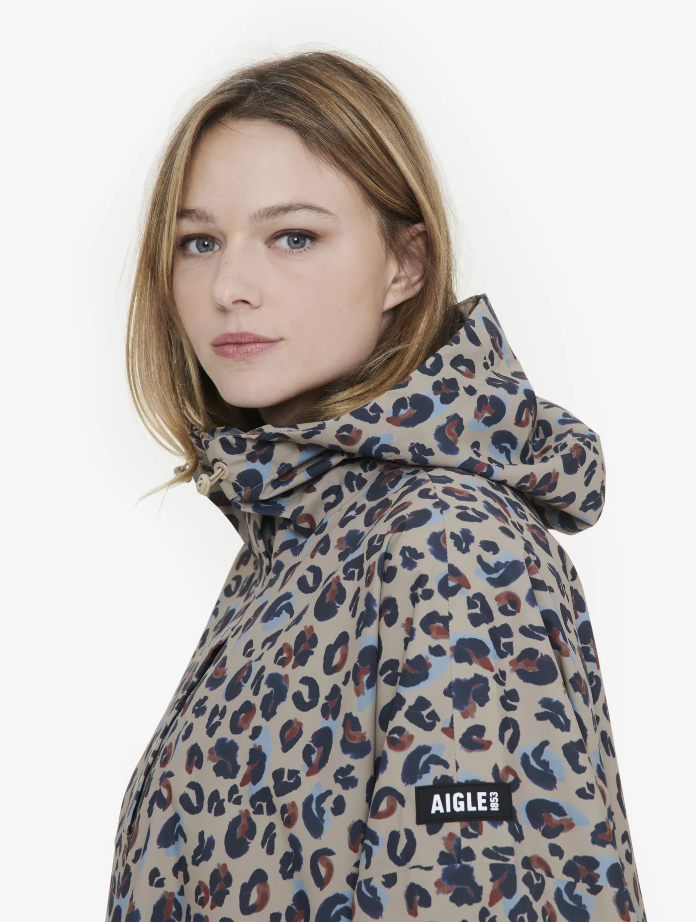 Packable printed poncho