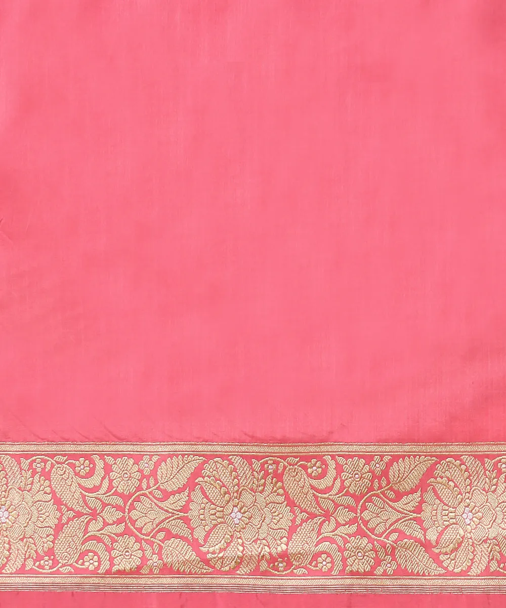 Pink Handloom Pure Katan Silk Banarasi Saree with Kadhwa Jaal