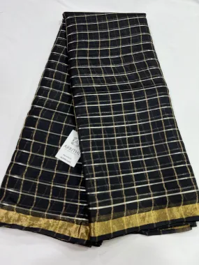 Pure kota silk saree with zari checks