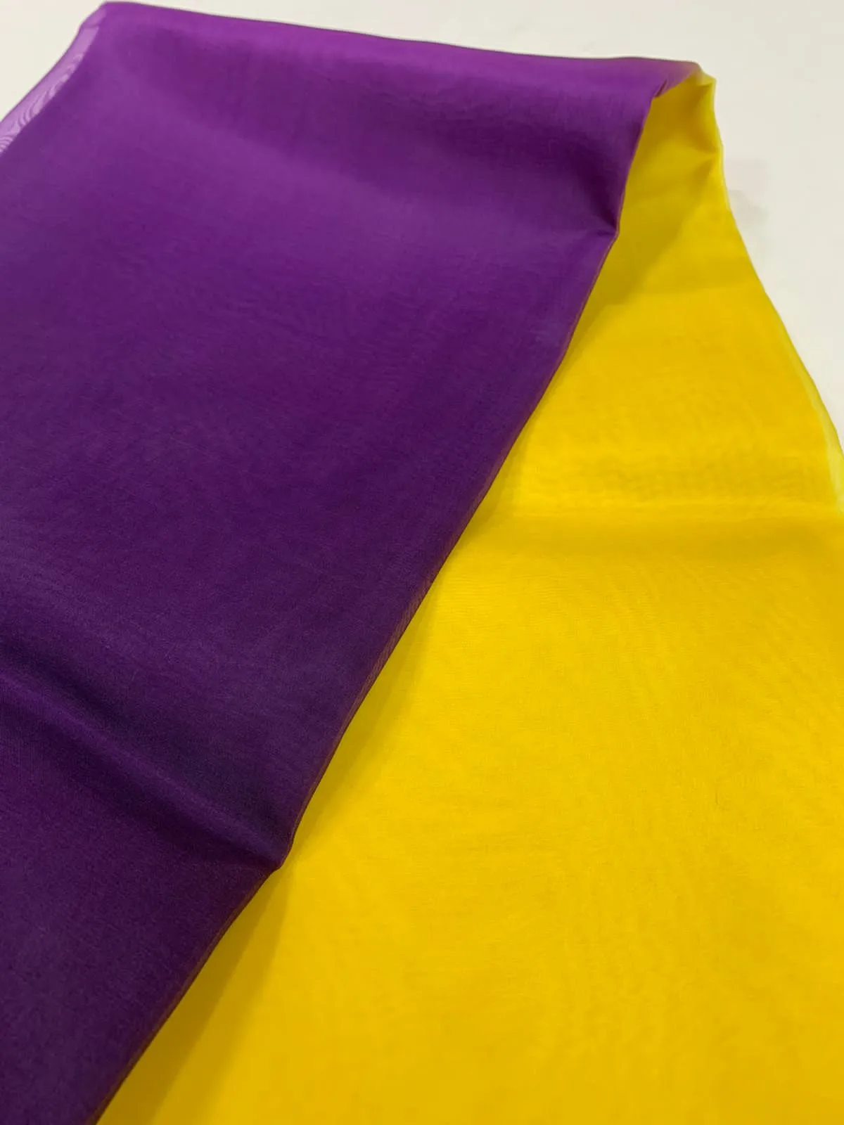 PURE SILK ORGANZA DOUBLE SHADED SAREE 40 GRAMS