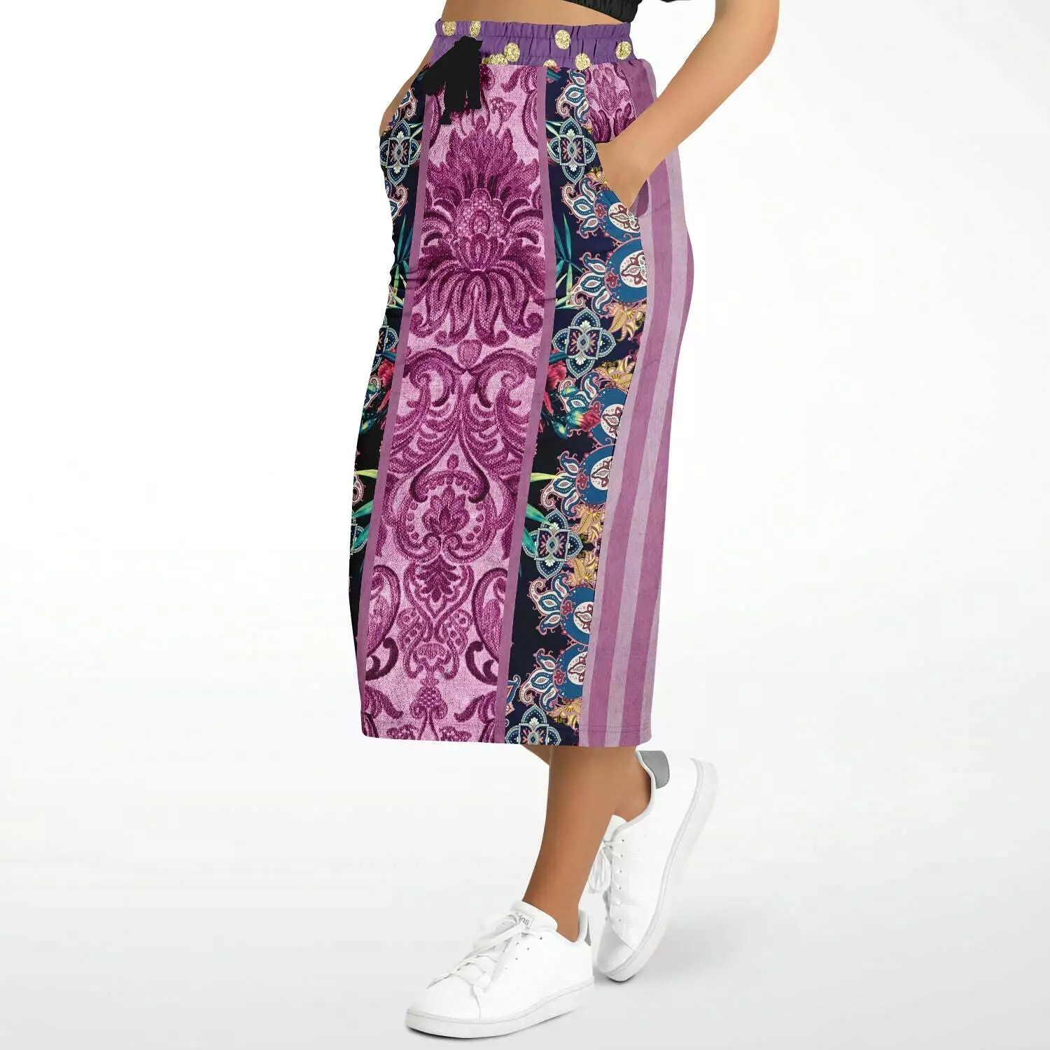 Purple Jamboree Eco-Poly Long Pocket Skirt