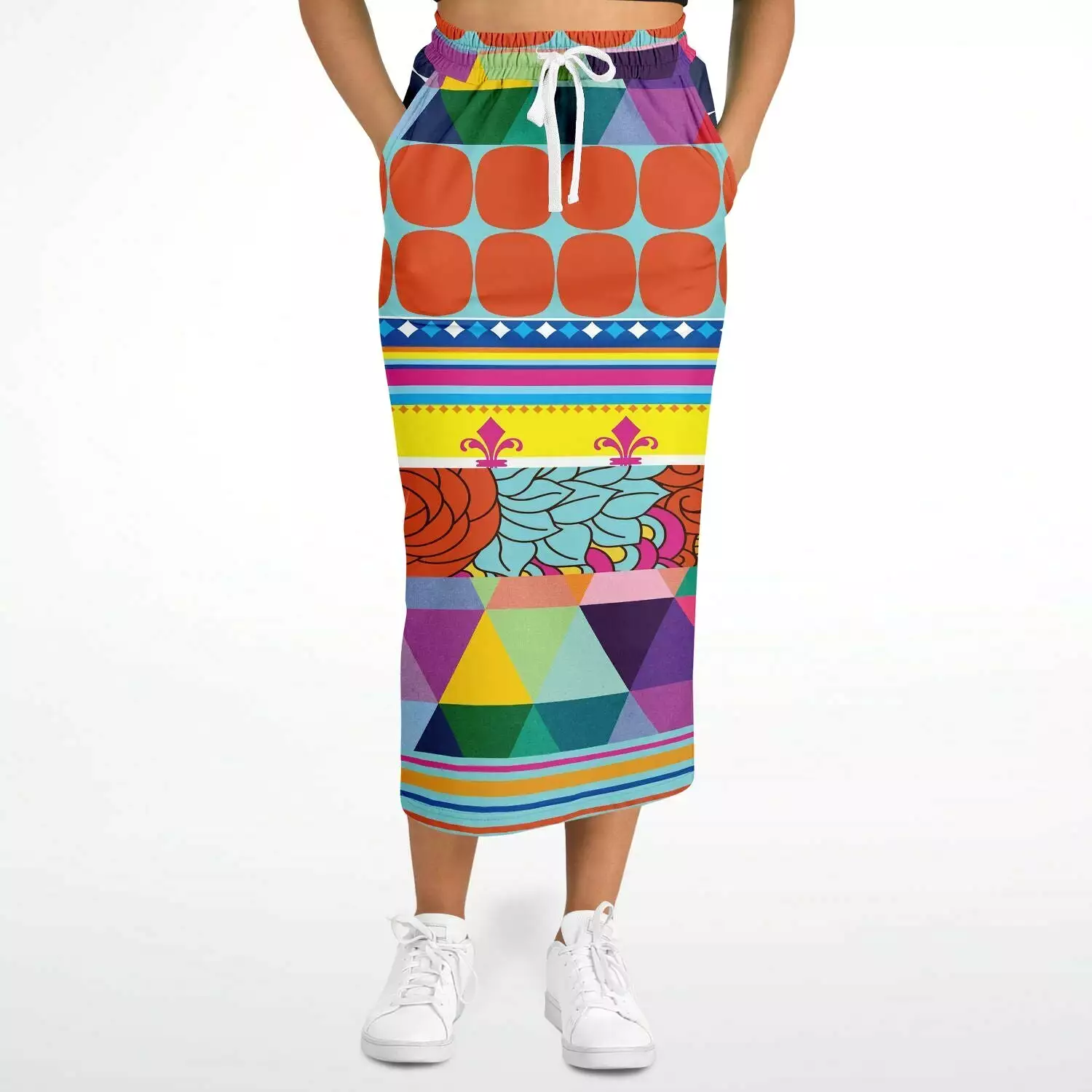 Queenie Eco-Poly Long Pocket Skirt