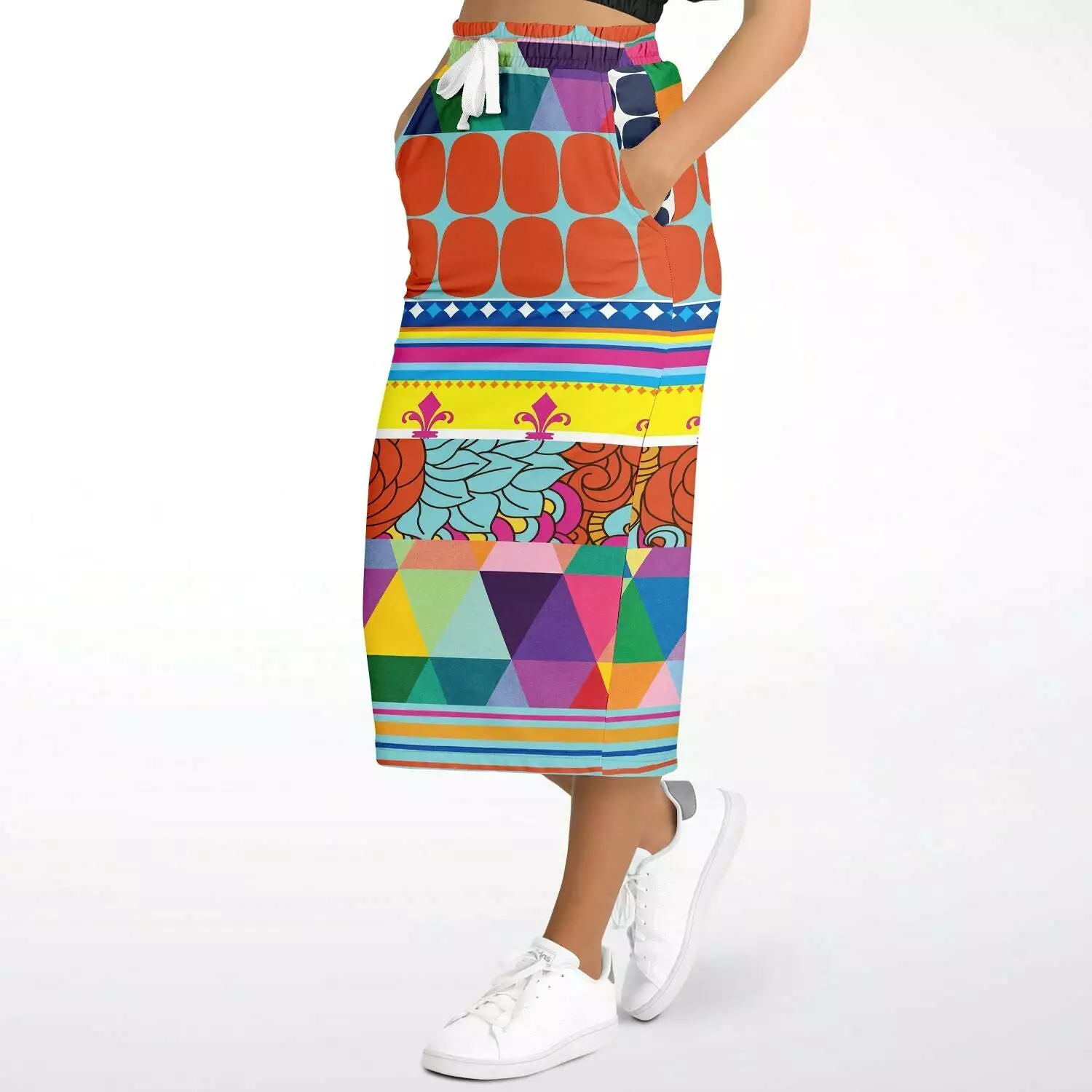 Queenie Eco-Poly Long Pocket Skirt