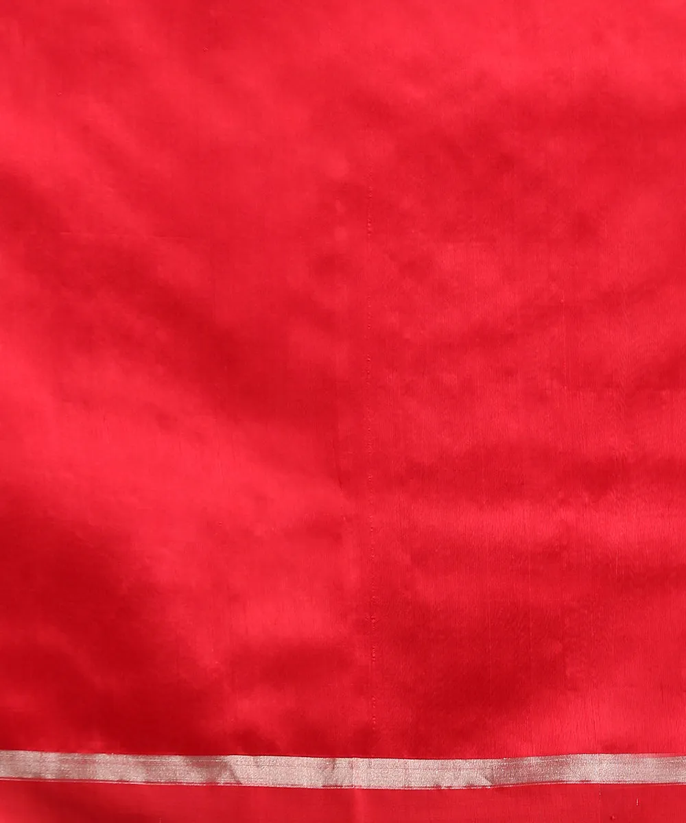 Red Handloom Silk Chanderi Saree with Genda Meena Booti