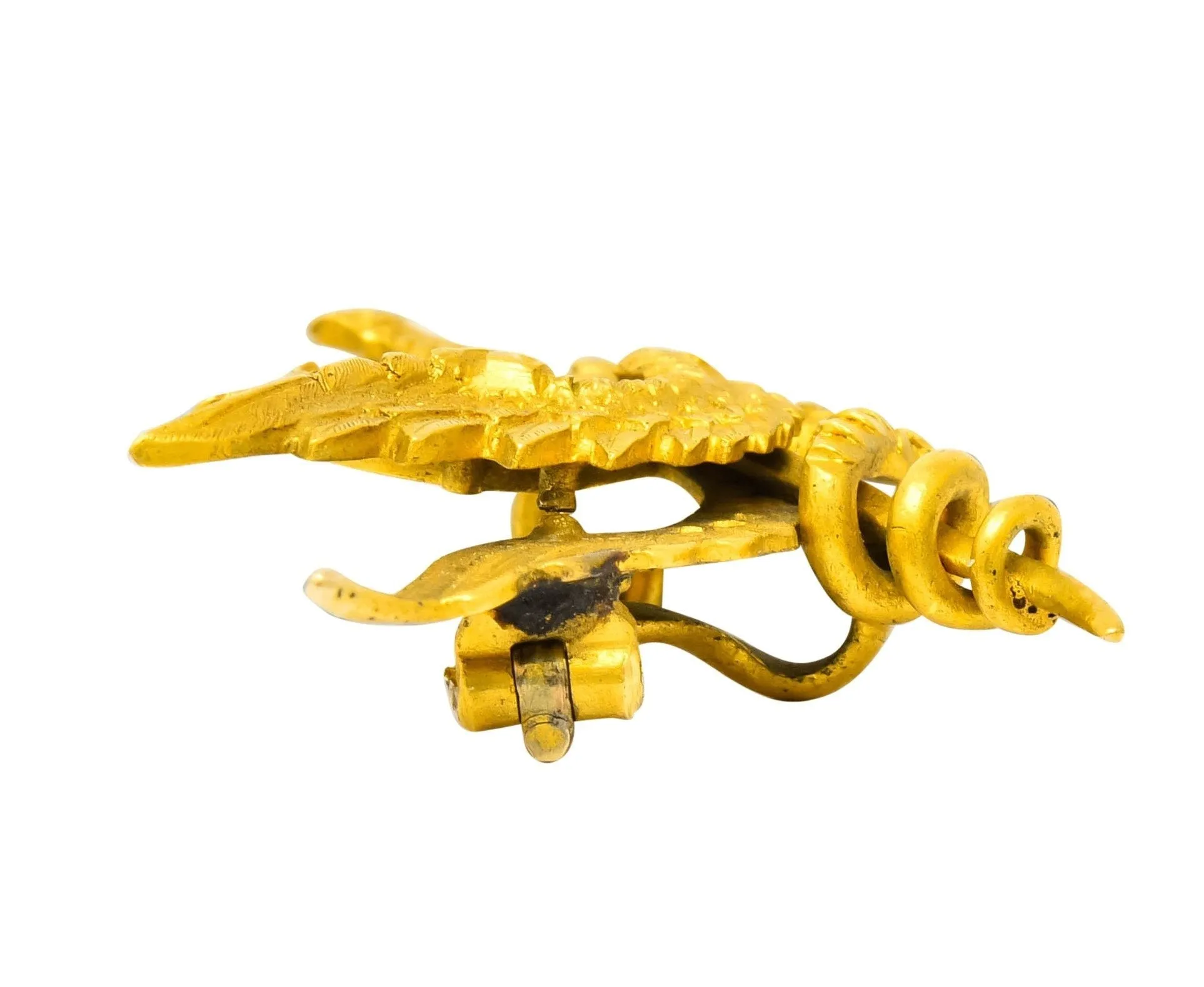 Riker Brothers Art Nouveau 14 Karat Yellow Gold Dragon Brooch Circa 1900