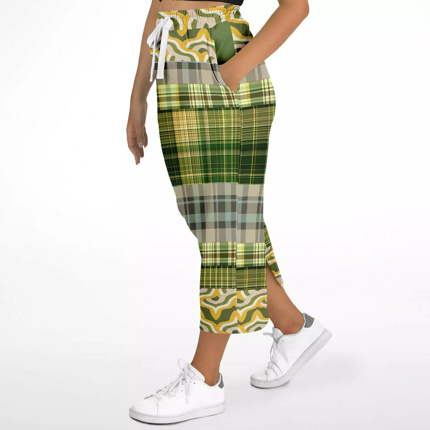 Rolling Green Plaid Eco-Poly Long Pocket Skirt