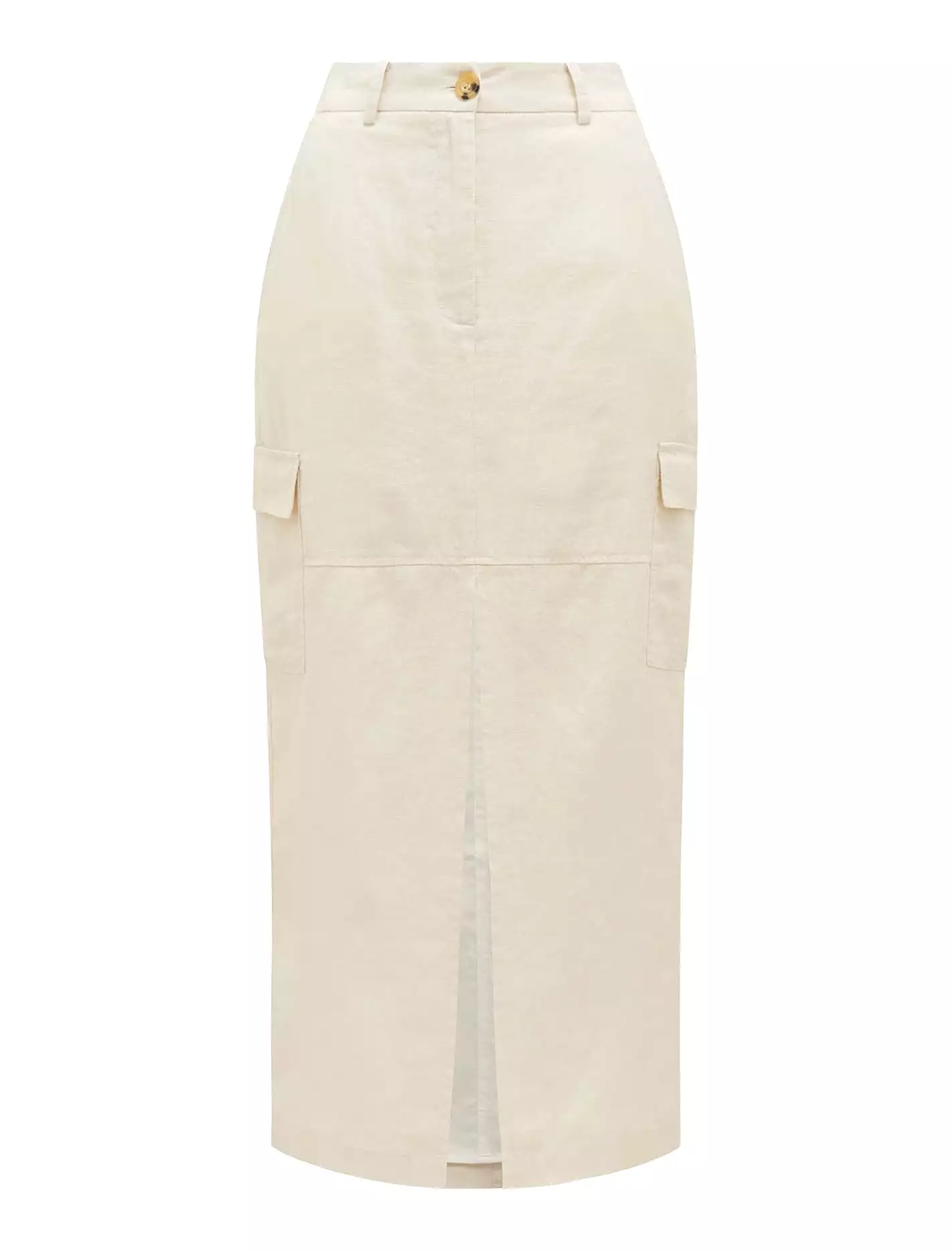 Ronnie Linen Cargo Midi Skirt