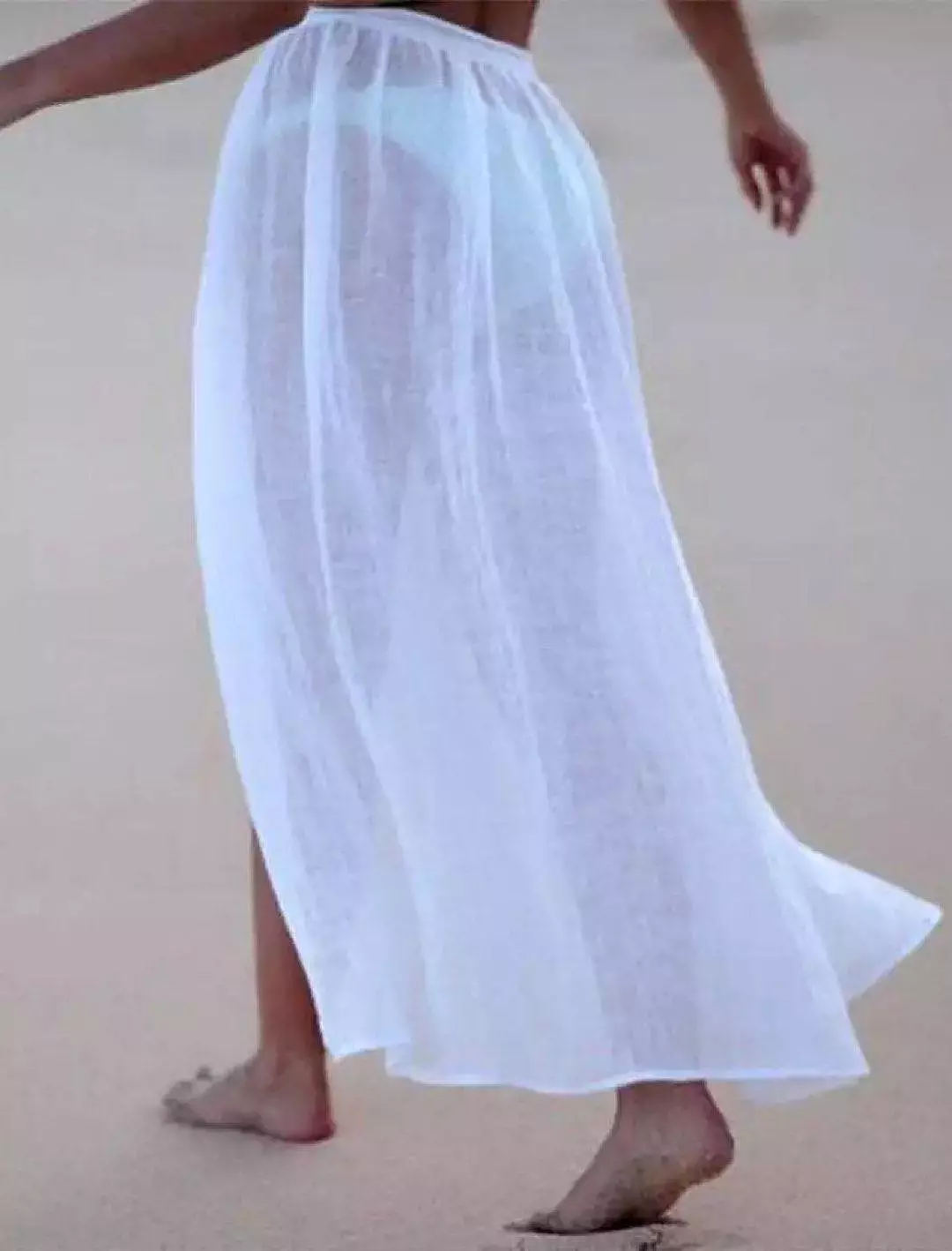 Sheer Tie Wrap Long Cover Up Skirt