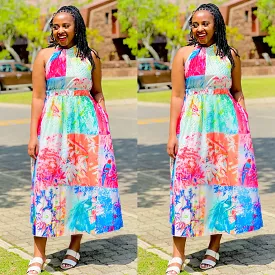 Sleeveless Print Maxi Dress