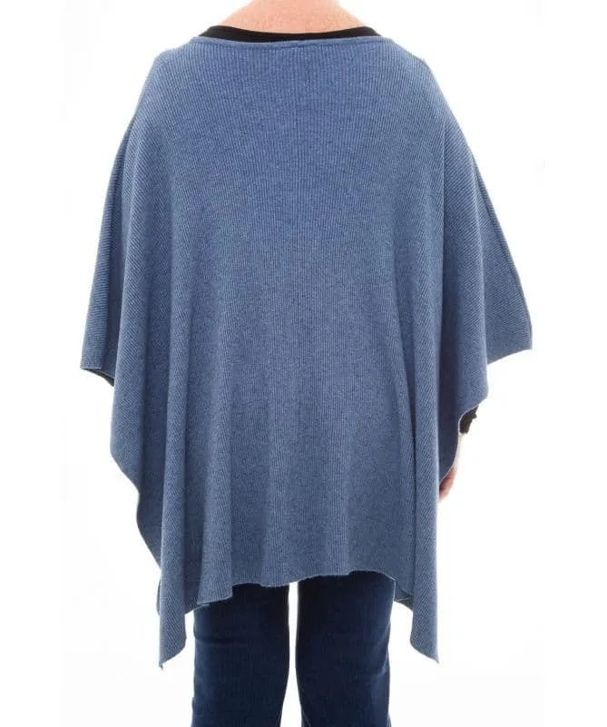 SOFT RIB  PONCHO DENIM