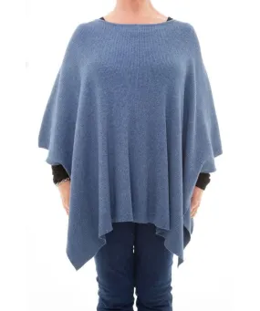 SOFT RIB  PONCHO DENIM