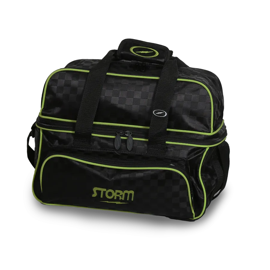 Storm 2 Ball Tote DLX Checkered Black/Lime Bowling Bag