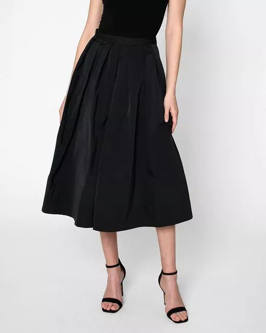 Taffeta a-line midi skirt