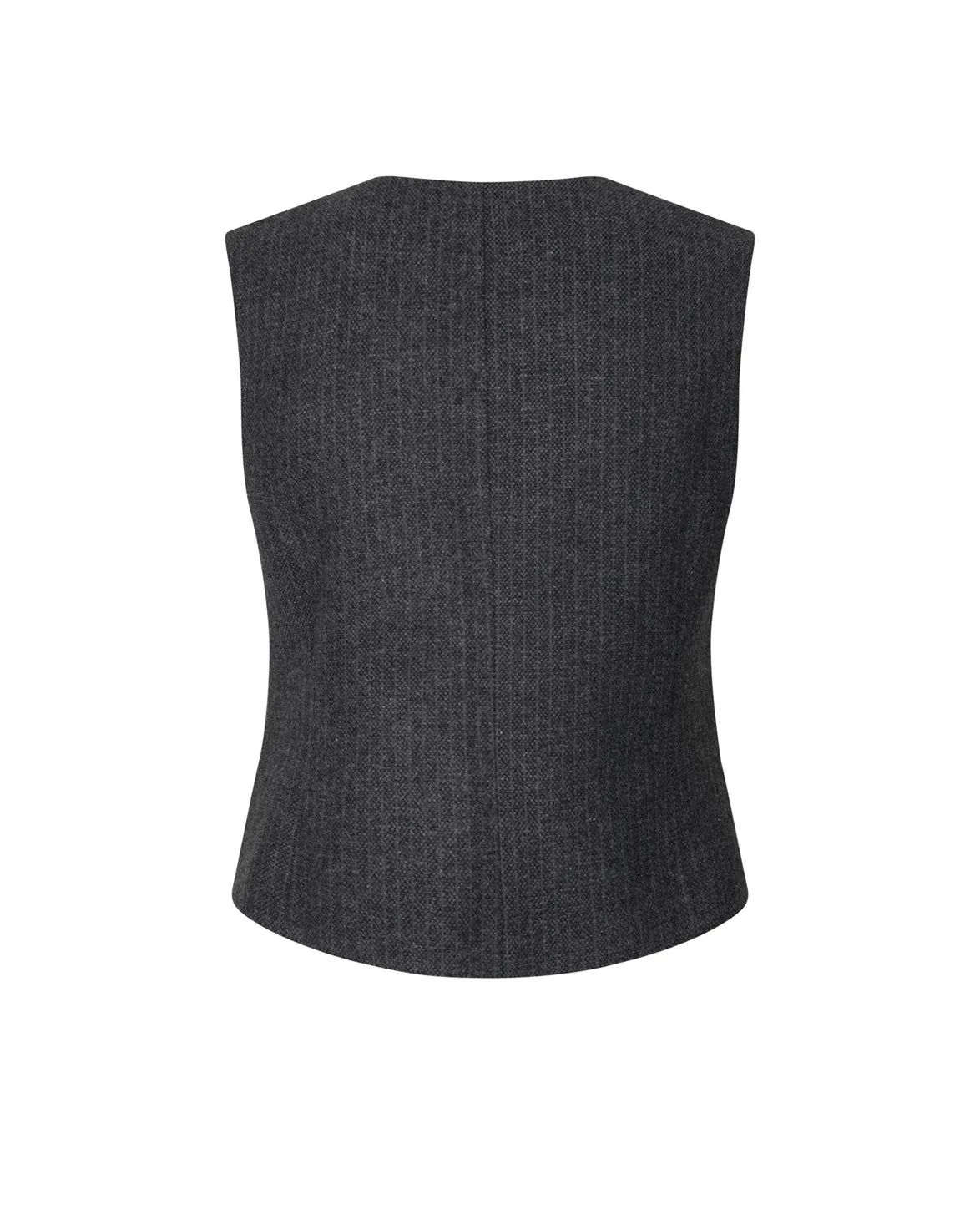 The Garment Porto Vest Pinstriped Grey Melange