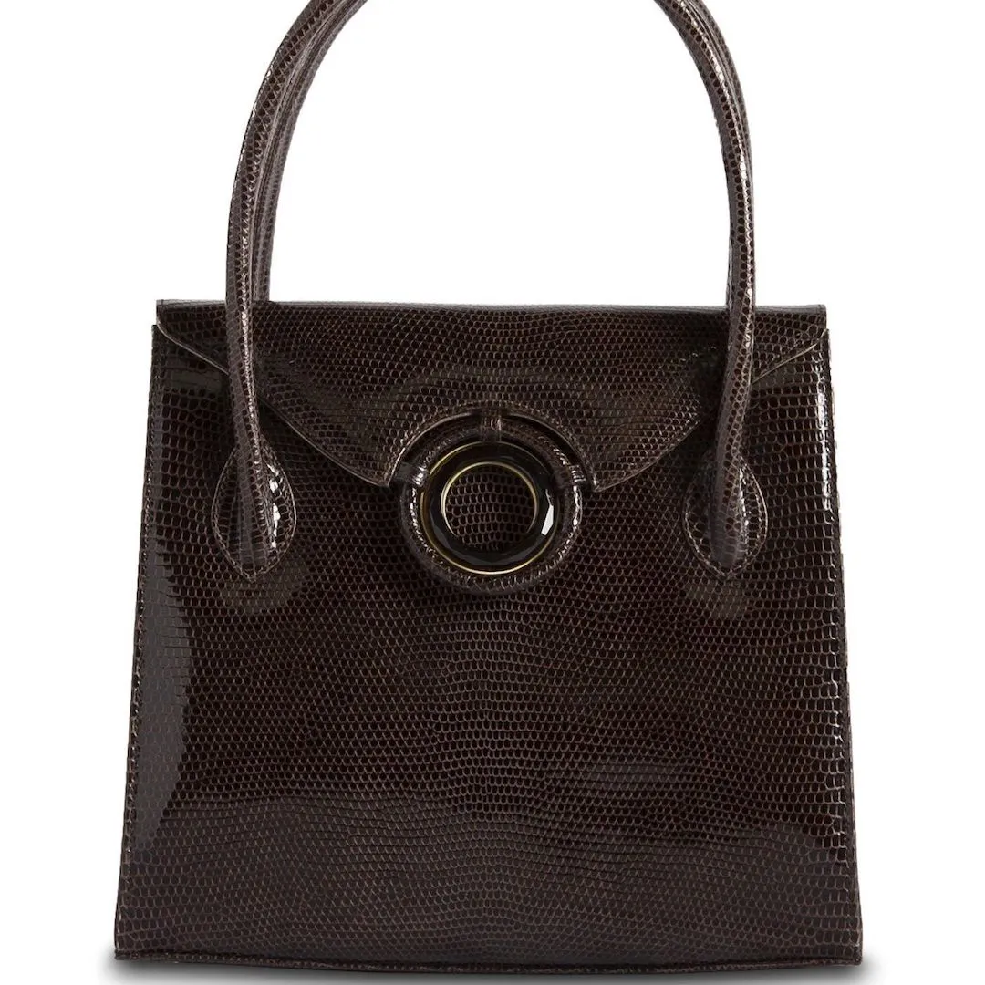 Thompson 'O' Tote - Chocolate Brown Exotic Lizard