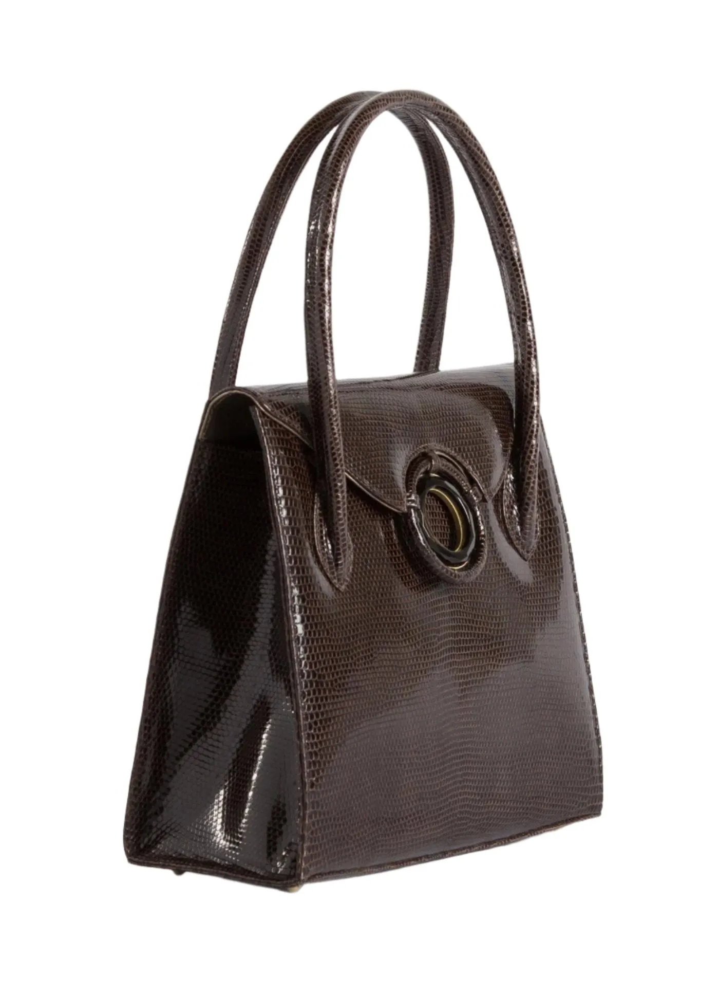 Thompson 'O' Tote - Chocolate Brown Exotic Lizard