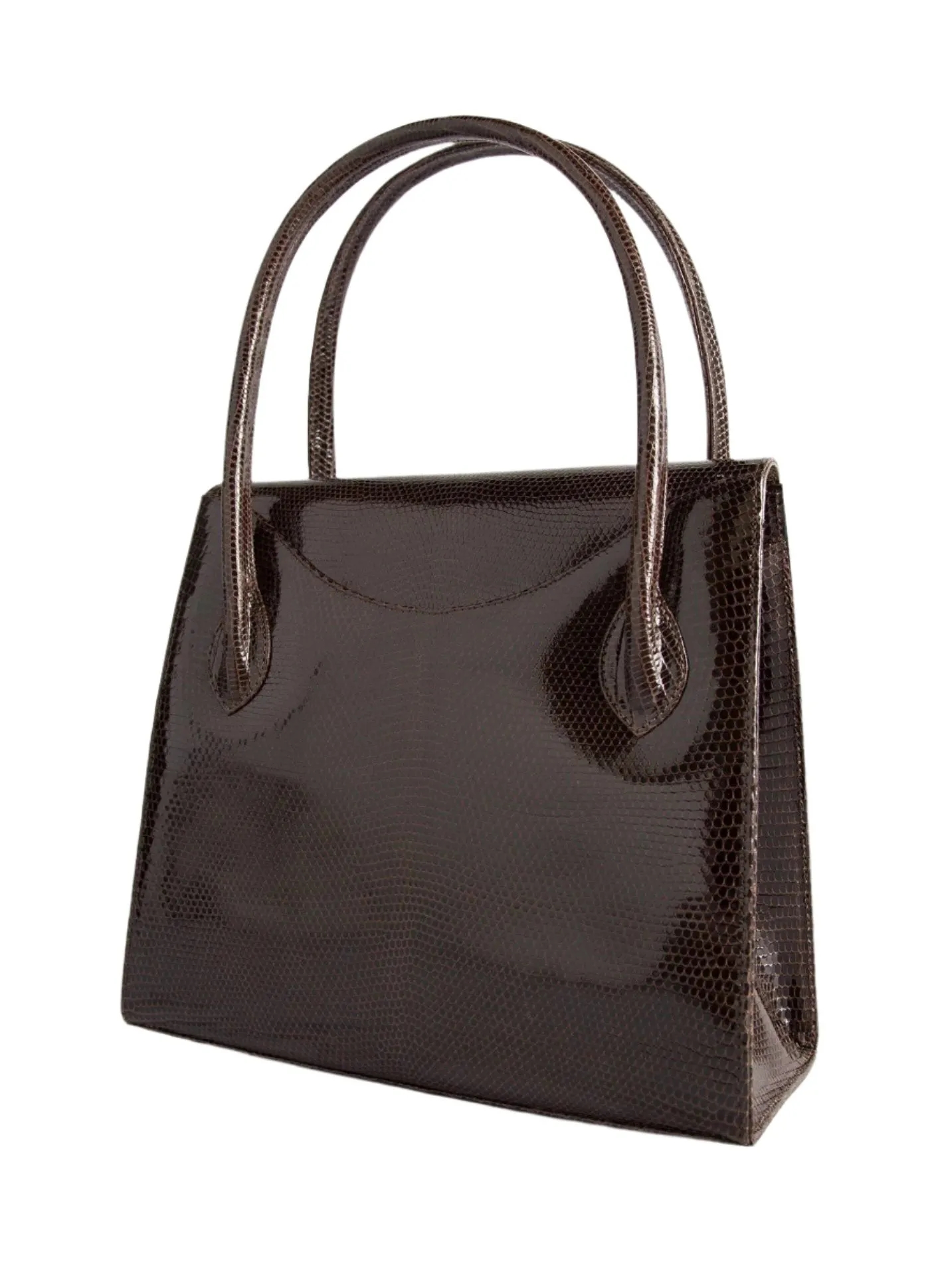 Thompson 'O' Tote - Chocolate Brown Exotic Lizard