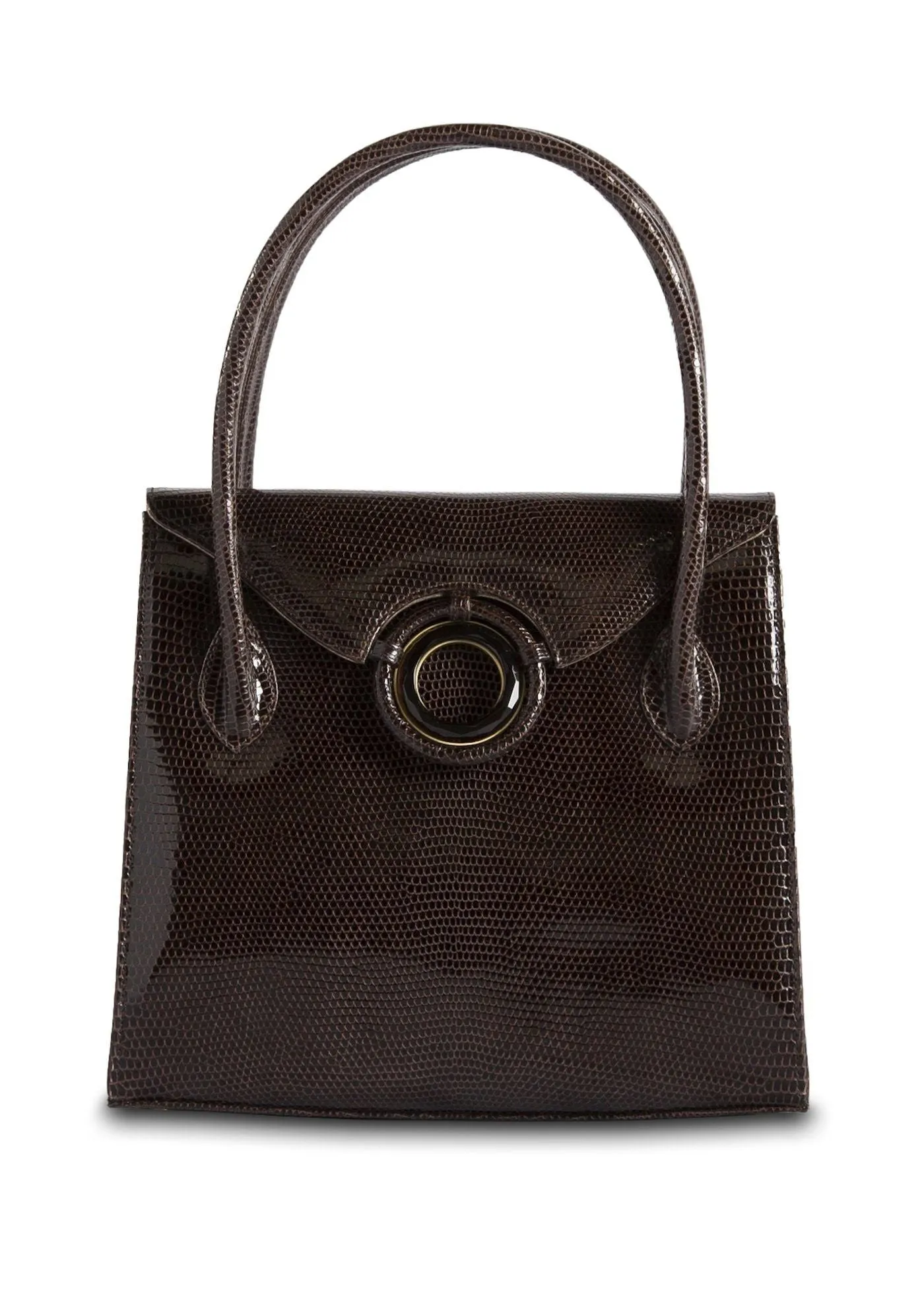 Thompson 'O' Tote - Chocolate Brown Exotic Lizard