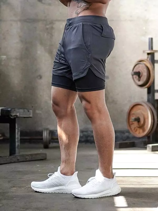 Two Piece Men Gym Shorts