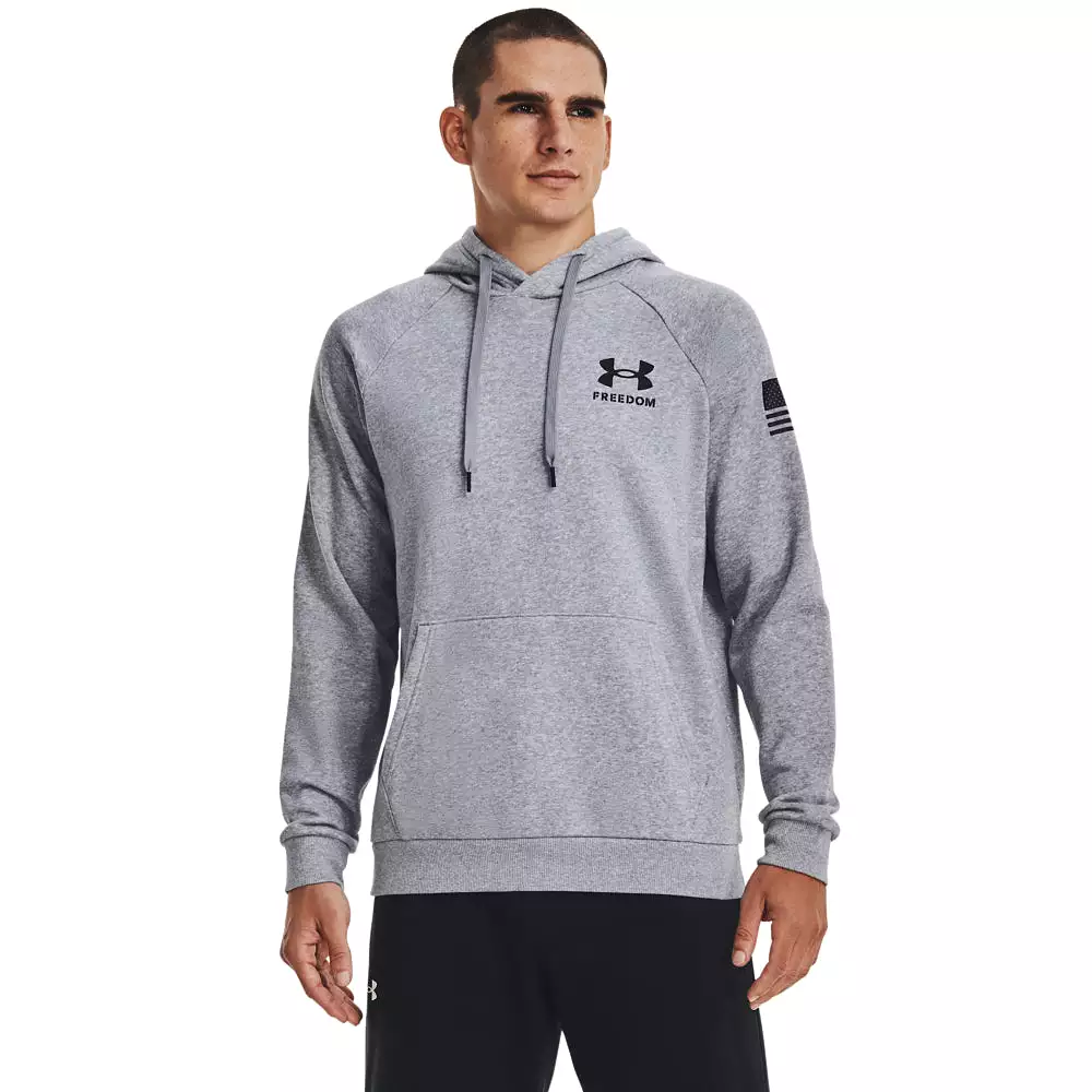 'Under Armour' Men's Freedom Flag Hoodie - Steel Light Heather