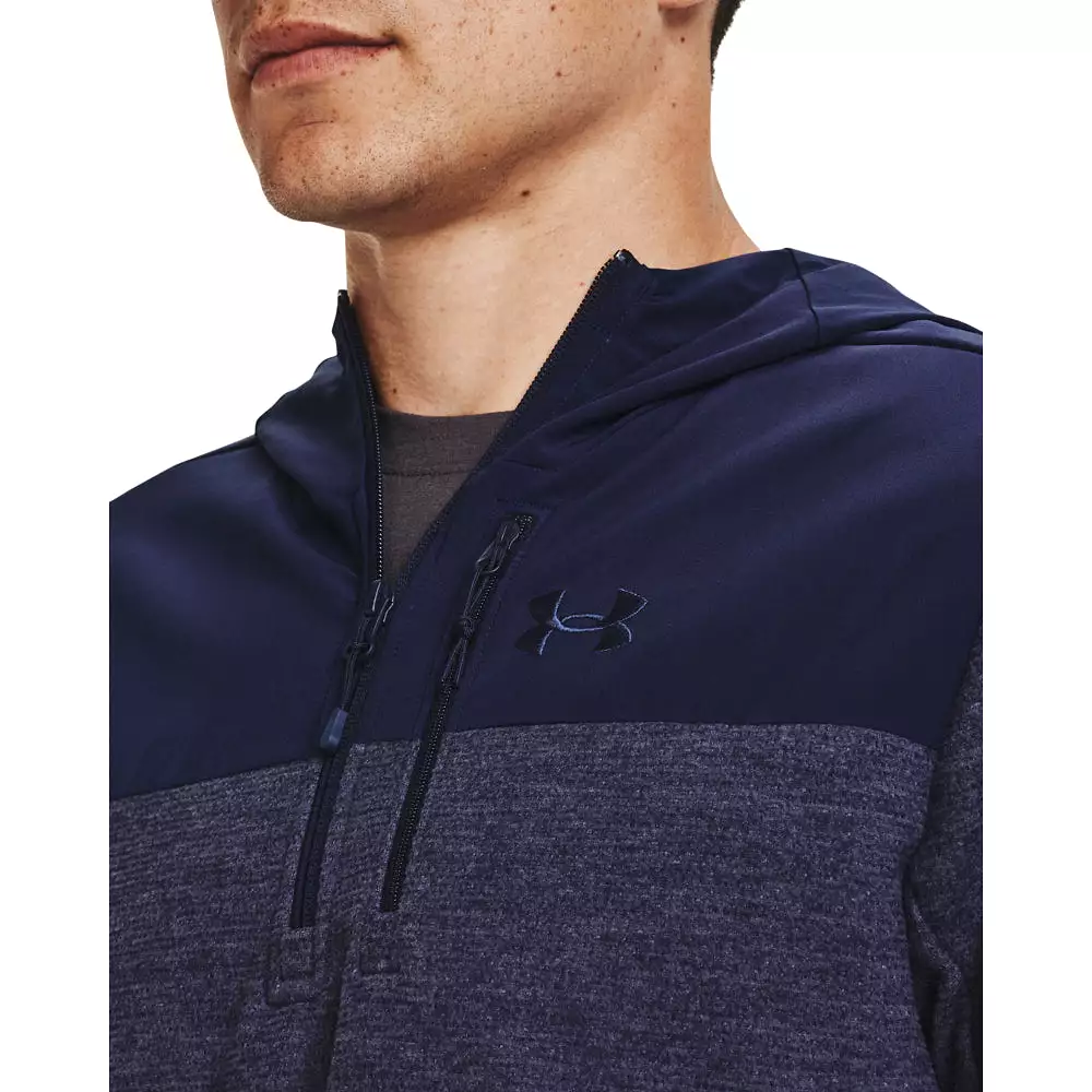 'Under Armour' Men's Specialist Grid 1/2 Zip Hoodie - Midnight Navy