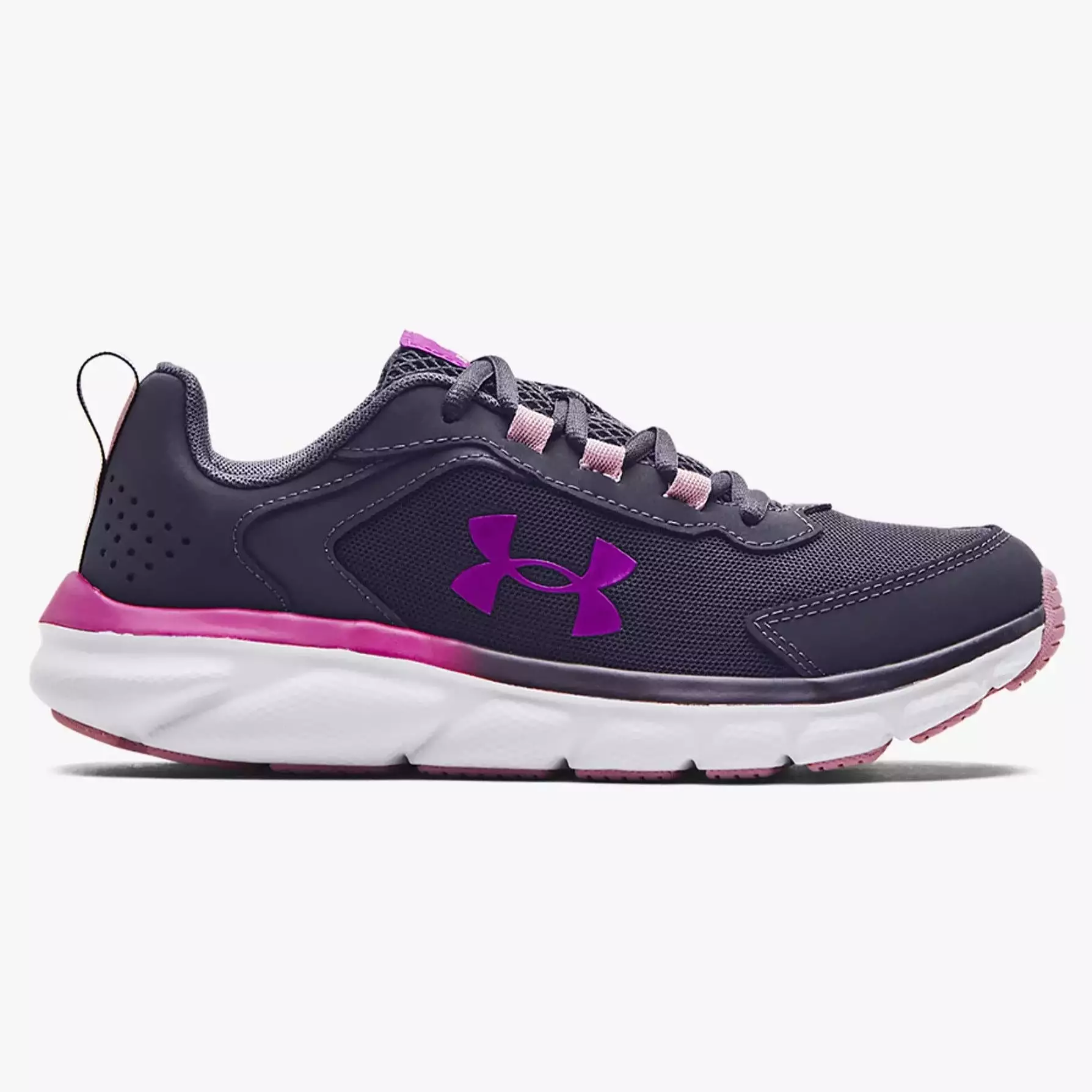 Under Armour Tempered Steel/Pink Fog/Strobe Assert 9 Youth Sneaker