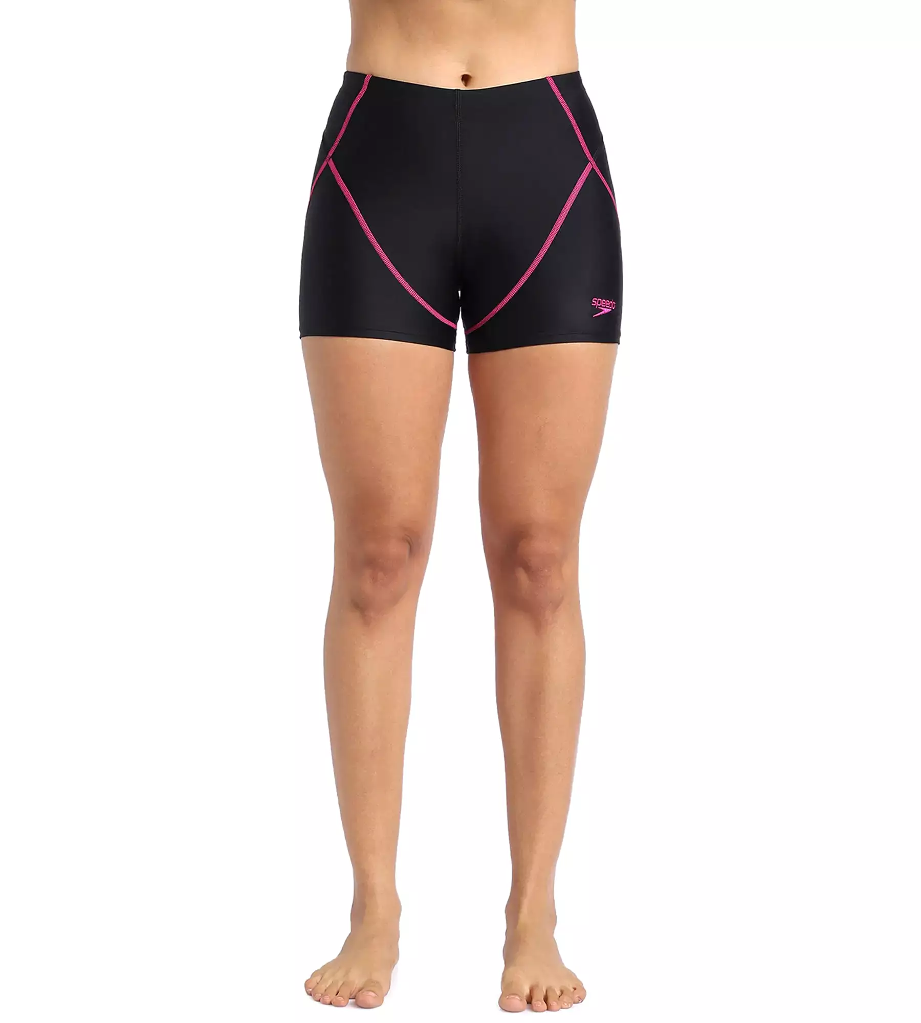 Women's Endurance Sport Shorts - Black & Electric Pink