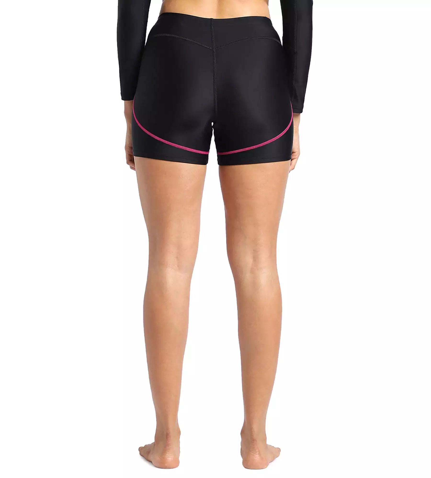 Women's Endurance Sport Shorts - Black & Electric Pink